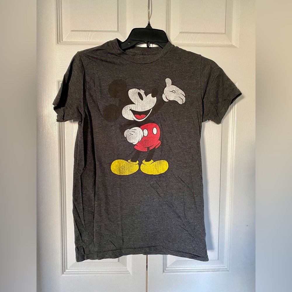 Disney Mickey Mouse Heather Gray Unisex T-Shirt Small